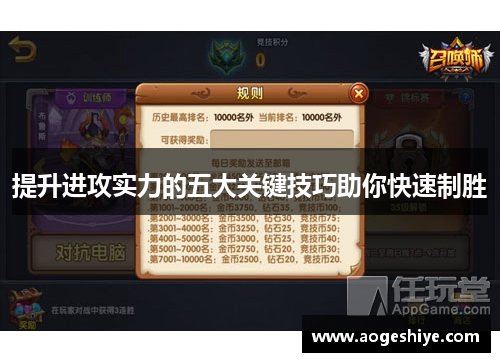 提升进攻实力的五大关键技巧助你快速制胜